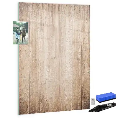 Tableau magnétique effaçable à sec en planches de bois clair