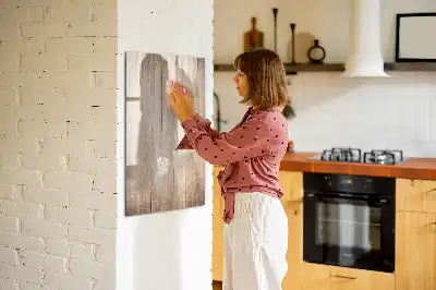Tableau magnétique effaçable à sec en planches de bois clair