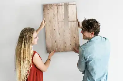 Tableau magnétique effaçable à sec en planches de bois clair