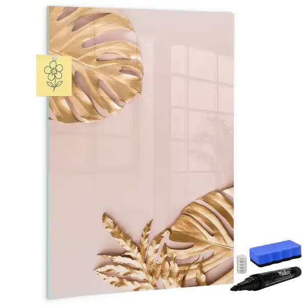 Tableau effaçable à sec magnétique feuilles dorées
