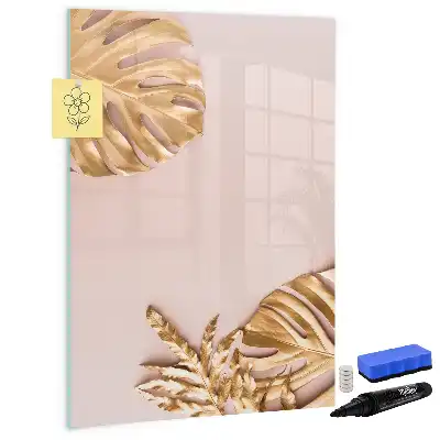 Tableau effaçable à sec magnétique feuilles dorées