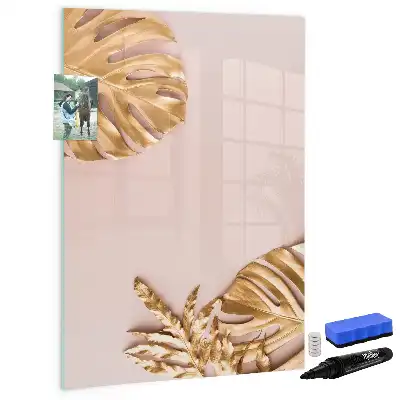 Tableau effaçable à sec magnétique feuilles dorées