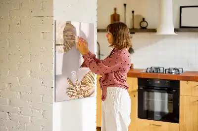 Tableau effaçable à sec magnétique feuilles dorées