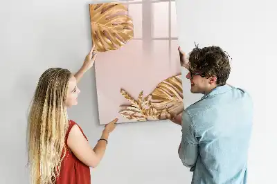 Tableau effaçable à sec magnétique feuilles dorées