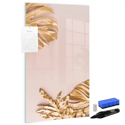 Tableau effaçable à sec magnétique feuilles dorées