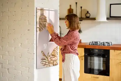 Tableau effaçable à sec magnétique feuilles dorées