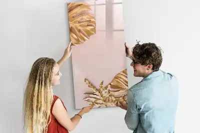 Tableau effaçable à sec magnétique feuilles dorées