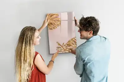 Tableau effaçable à sec magnétique feuilles dorées