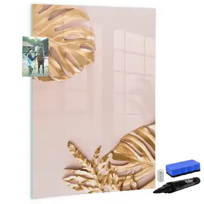 Tableau effaçable à sec magnétique feuilles dorées