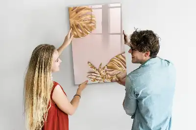 Tableau effaçable à sec magnétique feuilles dorées