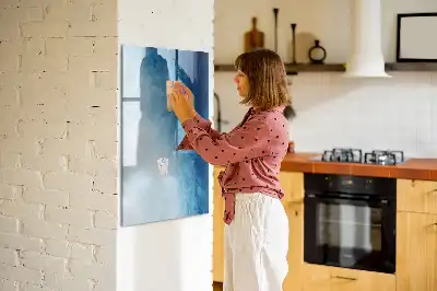 Tableau magnétique effaçable à sec motif abstraction d'eau