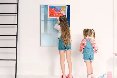 Tableau magnétique effaçable à sec motif abstraction d'eau