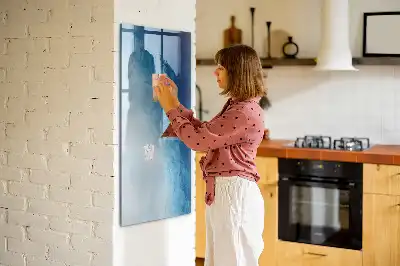 Tableau magnétique effaçable à sec motif abstraction d'eau