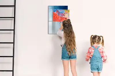 Tableau magnétique effaçable à sec motif abstraction d'eau