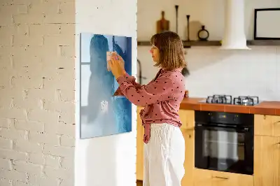 Tableau magnétique effaçable à sec motif abstraction d'eau
