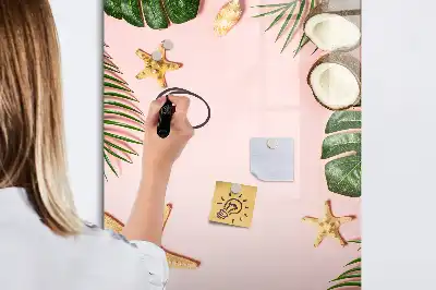 Tableau magnétique effaçable à sec modèle cadre estival