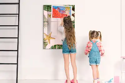 Tableau magnétique effaçable à sec modèle cadre estival