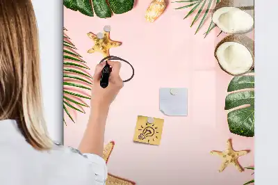 Tableau magnétique effaçable à sec modèle cadre estival