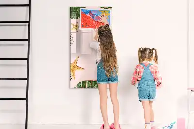 Tableau magnétique effaçable à sec modèle cadre estival