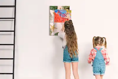 Tableau magnétique effaçable à sec modèle cadre estival