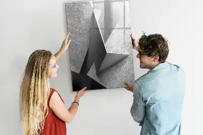 Tableau magnétique effaçable à sec motif abstraction géométrique