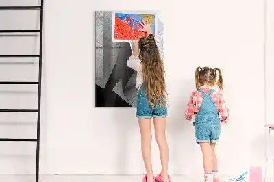 Tableau magnétique effaçable à sec motif abstraction géométrique