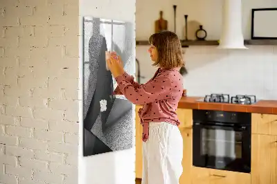Tableau magnétique effaçable à sec motif abstraction géométrique
