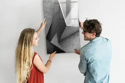 Tableau magnétique effaçable à sec motif abstraction géométrique
