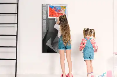Tableau magnétique effaçable à sec motif abstraction géométrique