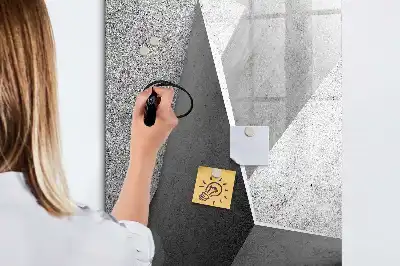 Tableau magnétique effaçable à sec motif abstraction géométrique