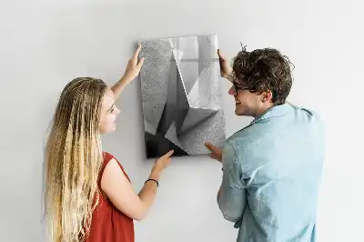 Tableau magnétique effaçable à sec motif abstraction géométrique
