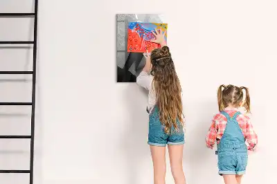 Tableau magnétique effaçable à sec motif abstraction géométrique