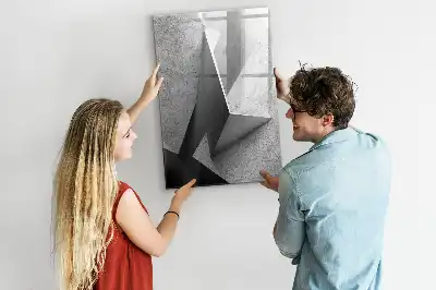Tableau magnétique effaçable à sec motif abstraction géométrique