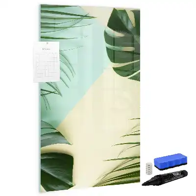 Tableau magnétique effaçable à sec motif Monstera tropical