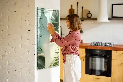 Tableau magnétique effaçable à sec motif Monstera tropical