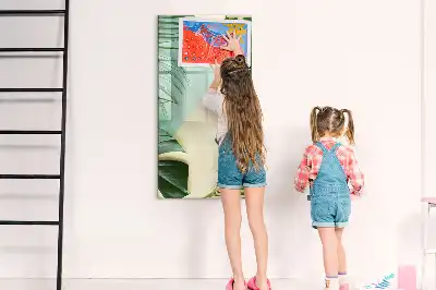 Tableau magnétique effaçable à sec motif Monstera tropical