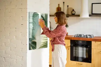 Tableau magnétique effaçable à sec motif Monstera tropical