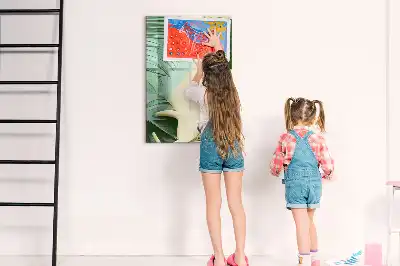 Tableau magnétique effaçable à sec motif Monstera tropical