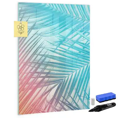 Tableau magnétique effaçable à sec motif feuilles de palmier