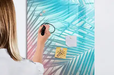 Tableau magnétique effaçable à sec motif feuilles de palmier