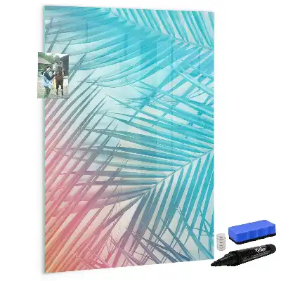 Tableau magnétique effaçable à sec motif feuilles de palmier