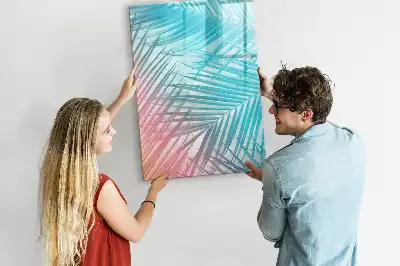 Tableau magnétique effaçable à sec motif feuilles de palmier