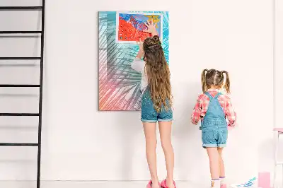 Tableau magnétique effaçable à sec motif feuilles de palmier