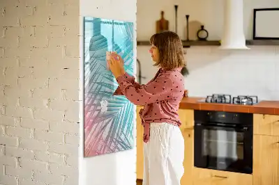 Tableau magnétique effaçable à sec motif feuilles de palmier