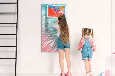 Tableau magnétique effaçable à sec motif feuilles de palmier