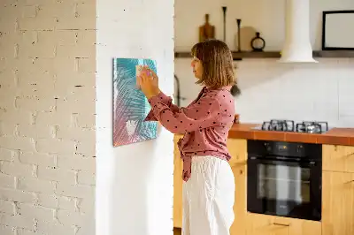 Tableau magnétique effaçable à sec motif feuilles de palmier