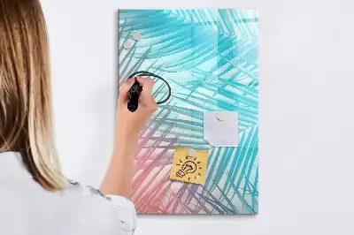 Tableau magnétique effaçable à sec motif feuilles de palmier