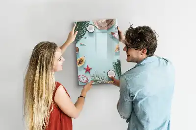 Tableau effaçable à sec magnétique modèle composition estivale