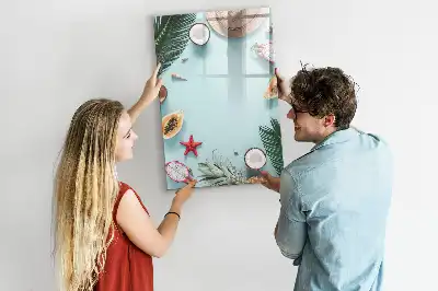 Tableau effaçable à sec magnétique modèle composition estivale