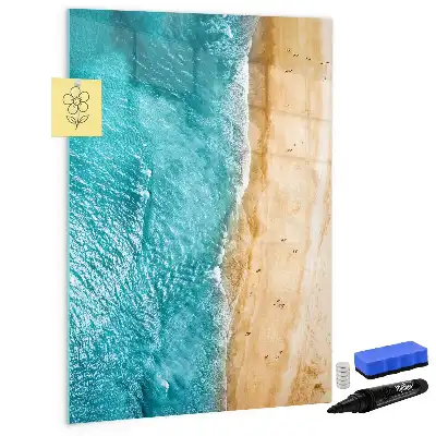 Tableau magnétique effaçable à sec motif plage marine